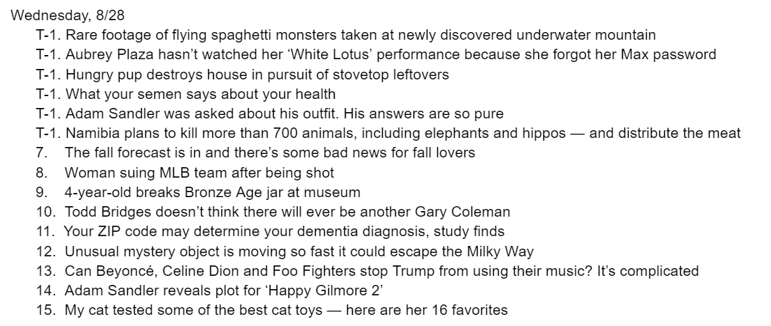 CNNHoTD's tweet photo. these top headlines are so pure, just like Adam Sandler's answers about his outfit https://t.co/j6OohBnDiS