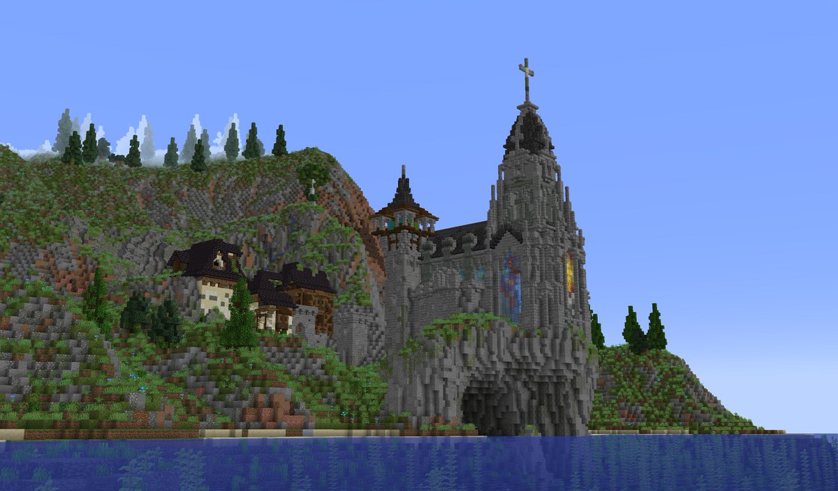 A church, i'm not too sure what style it is, it seems multiple ones made their way in. It is dedicated to Mary.
#Minecraft #minecraft建築コミュ
