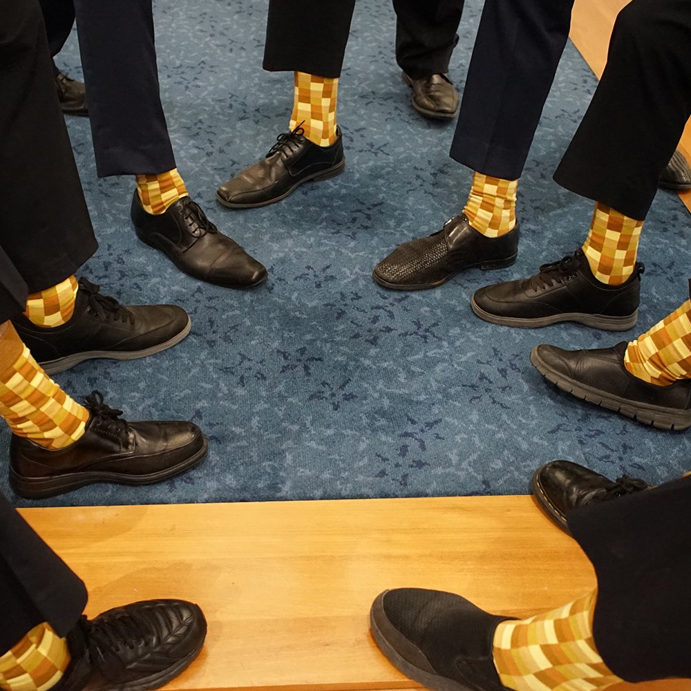 ACTAssembly's tweet image. On (sitting) Wednesdays, we don't wear pink 🩷 - we wear gold💛

Peep the socks our attendants and clerks were all wearing yesterday, inspired by the iconic gold tiled colonnades of our building! 🧦

#yourAssembly #latergram