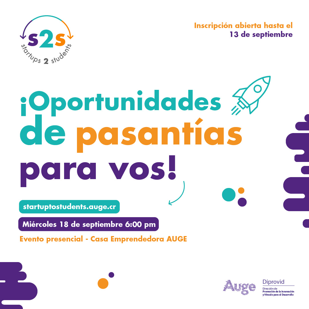 AUGEUCR's tweet photo. No dejés pasar la oportunidad de hacer despegar tu carrera profesional con una startup innovadora. 🚀 

Inscribite en https://t.co/2vuoG8H7Ck y unite a nuestra #ComunidadEmprendedora. 

#AUGEUCR #Diprovid #Emprendimientocr #Startup2Students #pasantias #UCR #StartupsCR #Startups https://t.co/fhDJFRWNhc