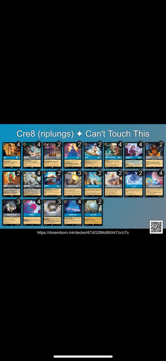 Cre8tcg's tweet image. Wanted to try something spicy! Ice blocks were getting annoying 🧊 so let’s protect the whole board! Expect for big sisu 😂

#Lorcana #Decklist #Set5 #SapphireSteel