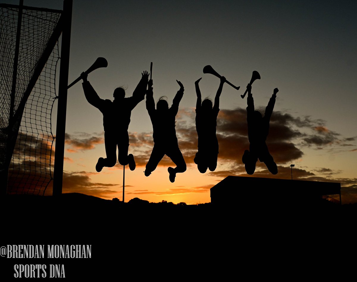 4 happy young <a href="/HarpsGAC/">Ballyholland Harps</a> camogie fans pictured after their seniors beat <a href="/KilcooGAC/">Kilcoo GAC</a> in the <a href="/downcamogie_/">Official Down Camogie</a> senior Championship tonight at Fr Lynch Park