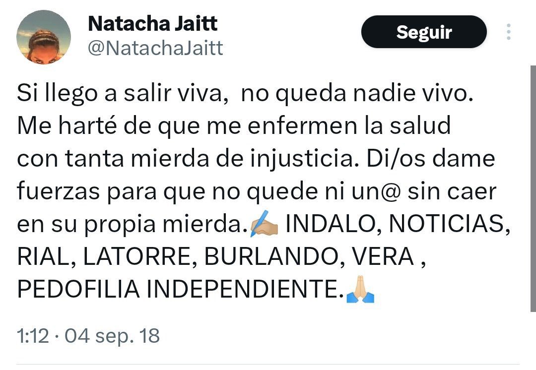 porqueTTarg's tweet photo. “Natacha”

Por este video donde denuncia cómo operan las redes de corrupción de menores: en 2018, ya había denunciado a Marley, Burlando y Gustavo Vera como parte de una red de pedofilia. https://t.co/jBivDy8iui