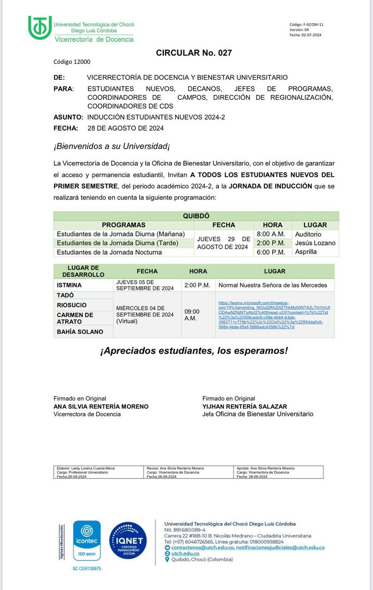 📌#Estudiantes2024_2 | 📝 Nos complace darles la bienvenida a nuestra comunidad académica. Su decisión de unirse a nuestra institución es el primer paso hacia una experiencia educativa enriquecedora y transformadora.

#Inducción📚
#UTCH🥉
#Aprendizaje🧭