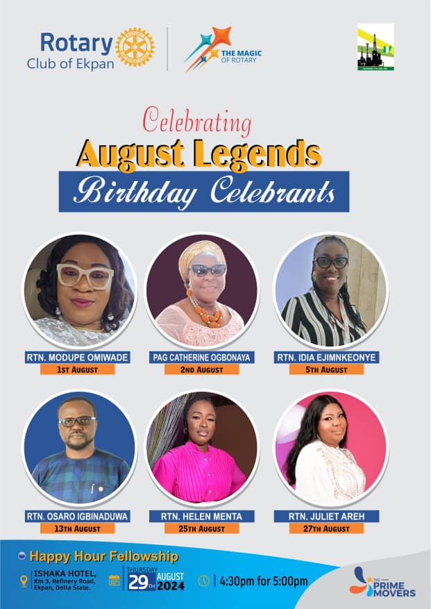 ekpanrotary's tweet image. Be our guest!

@Our second Magical Bubbling Happy Hour Fellowship of Prime Movers for this Rotary year.

Let's come and celebrate with the August Legends.

 #EachOneBringOne
#HappyHourFellowahip 
#OneBubblingFamily 
#ThePrimeMovers