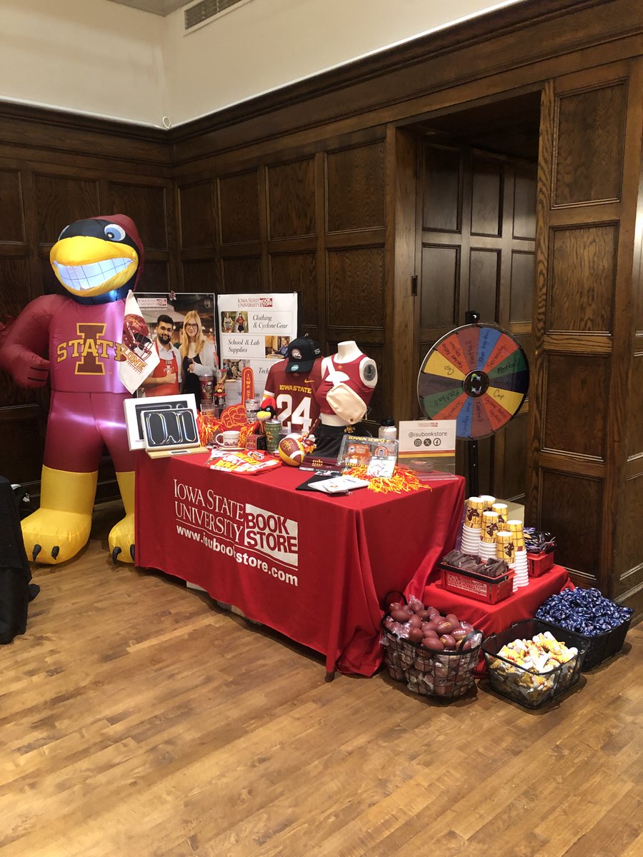 isubookstore's tweet photo. Find us at #WelcomeFest in the Great Hall in @my_isu_mu tonight from 5:30 - 8:30 pm and win freebies and $5 off coupons!😉 See you soon, #cyclONEnation! #GoCyclones #iowastate #memorialunion #fall2024 #isubookstore https://t.co/GclOkoi5nY
