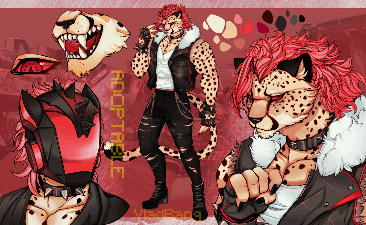 VladBangn's tweet photo. ✨CHEETAH BIKER ADOPT ✨

CURRENT BID: 45$  
 SB: 35$ 
Min:10$ 
Ab: 210$ (full commercial rights )  
only paypal. 
https://t.co/eg3Y5VxqTE

#furryartist #adoptables #auction #furryarwork #illustrationart #Commission https://t.co/lM35l7AEae