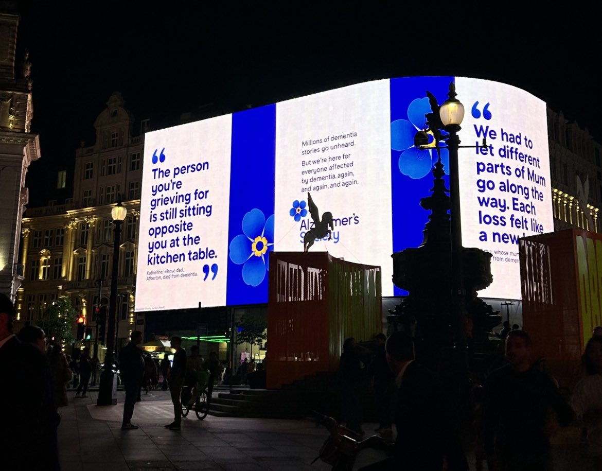 Lighting up Piccadilly Circus with real people’s real life stories! Looks stunning and what a privilege to give a voice to those who have something difficult and personal to share! We stand with them, again and again and again. Always!