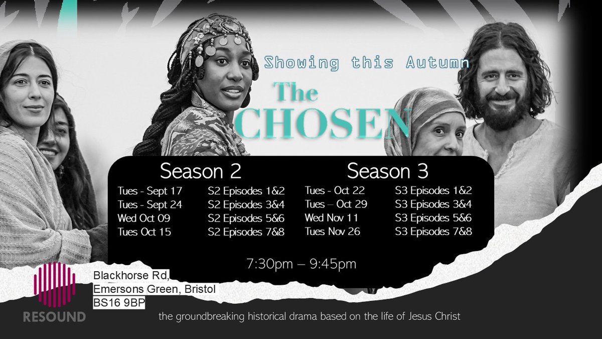 pkgabb's tweet image. *Screening This Autumn* Join us as we follow the continuing journey and drama. The Chosen S2 &amp;amp; S3 Showing EVERY WEEK at Resound Church