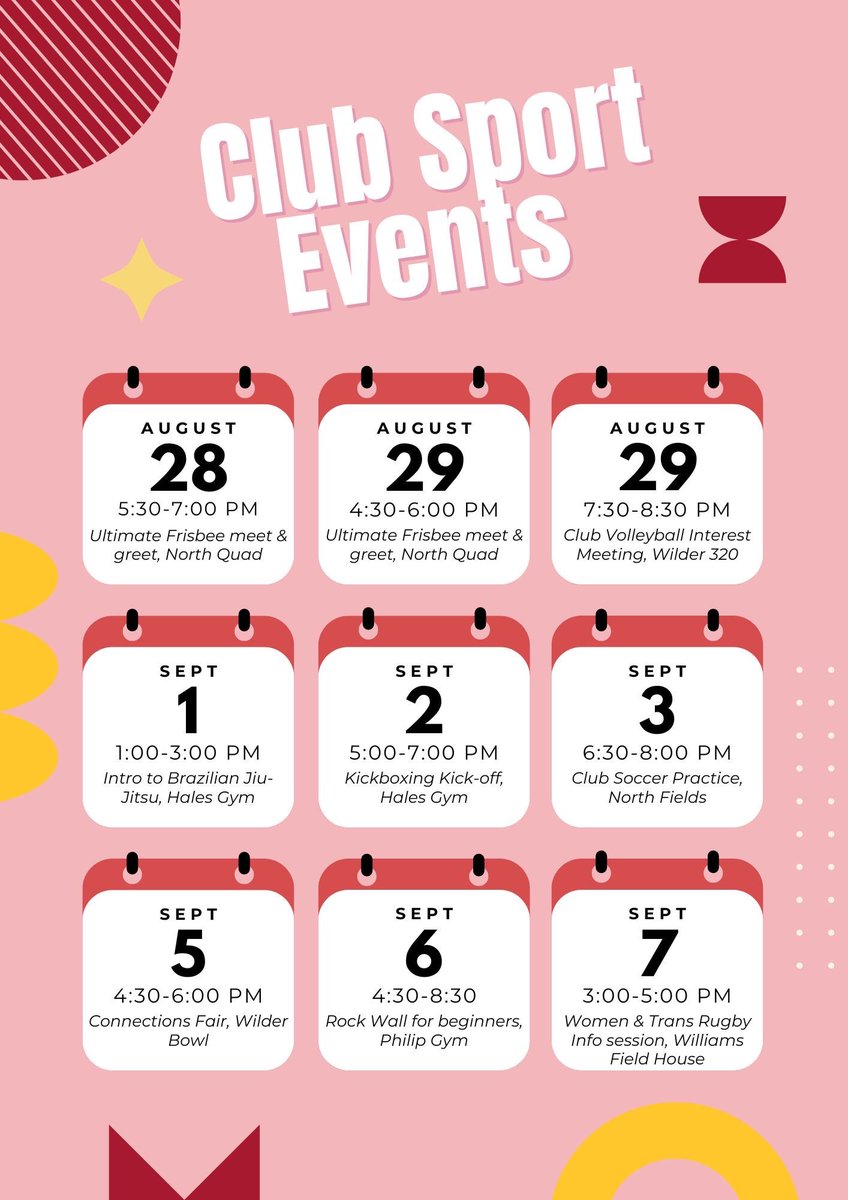 yeo_fit's tweet photo. Club Sport Kick-Off Events!! https://t.co/bi9Bv4ikaM