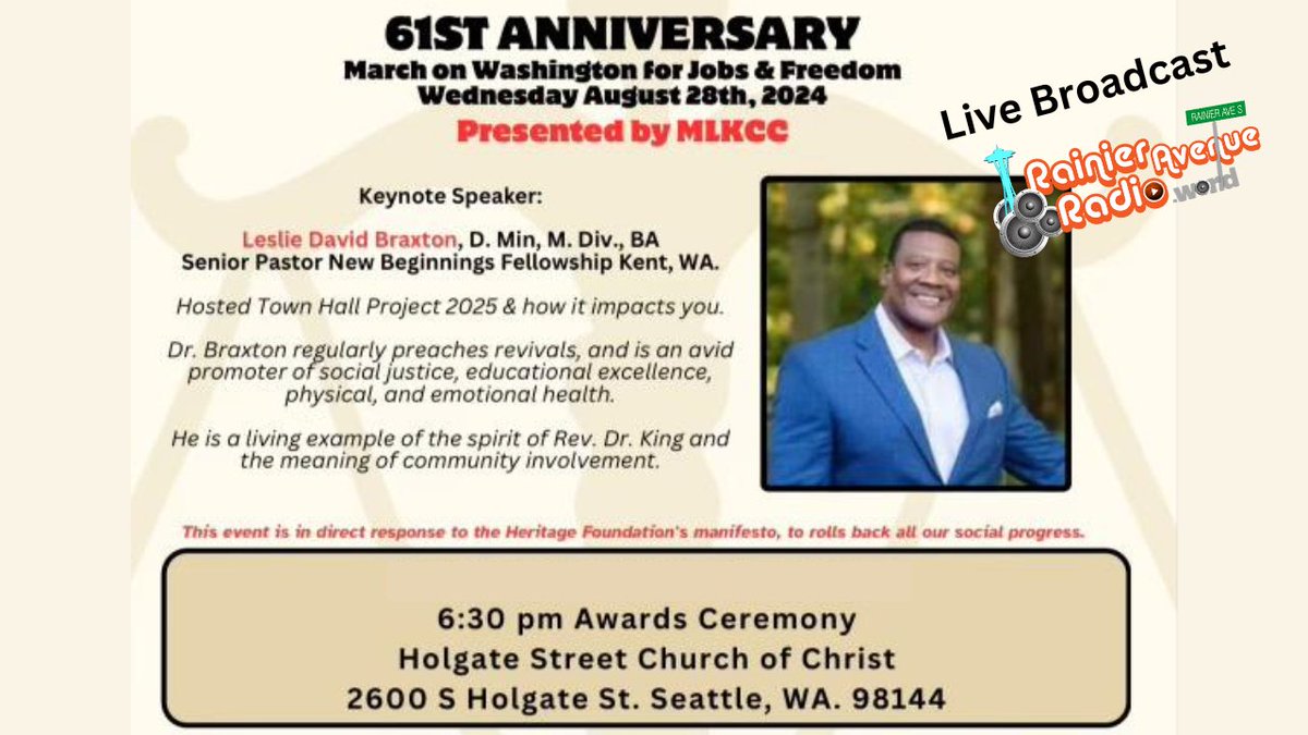 61st Anniversary of March on Washington for Jobs &amp; Freedom presented by MLKCC - 8/28 @ 6:30p