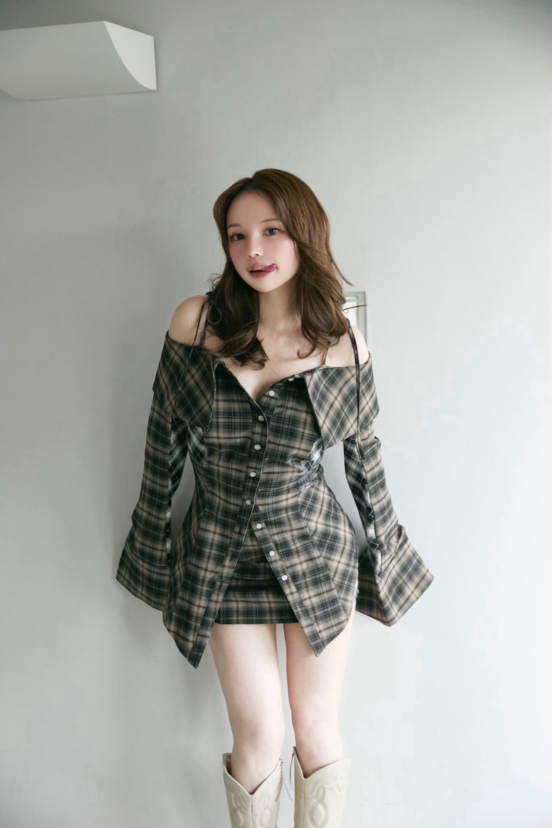 andmary Chloe check set up Mサイズ 新品未使用