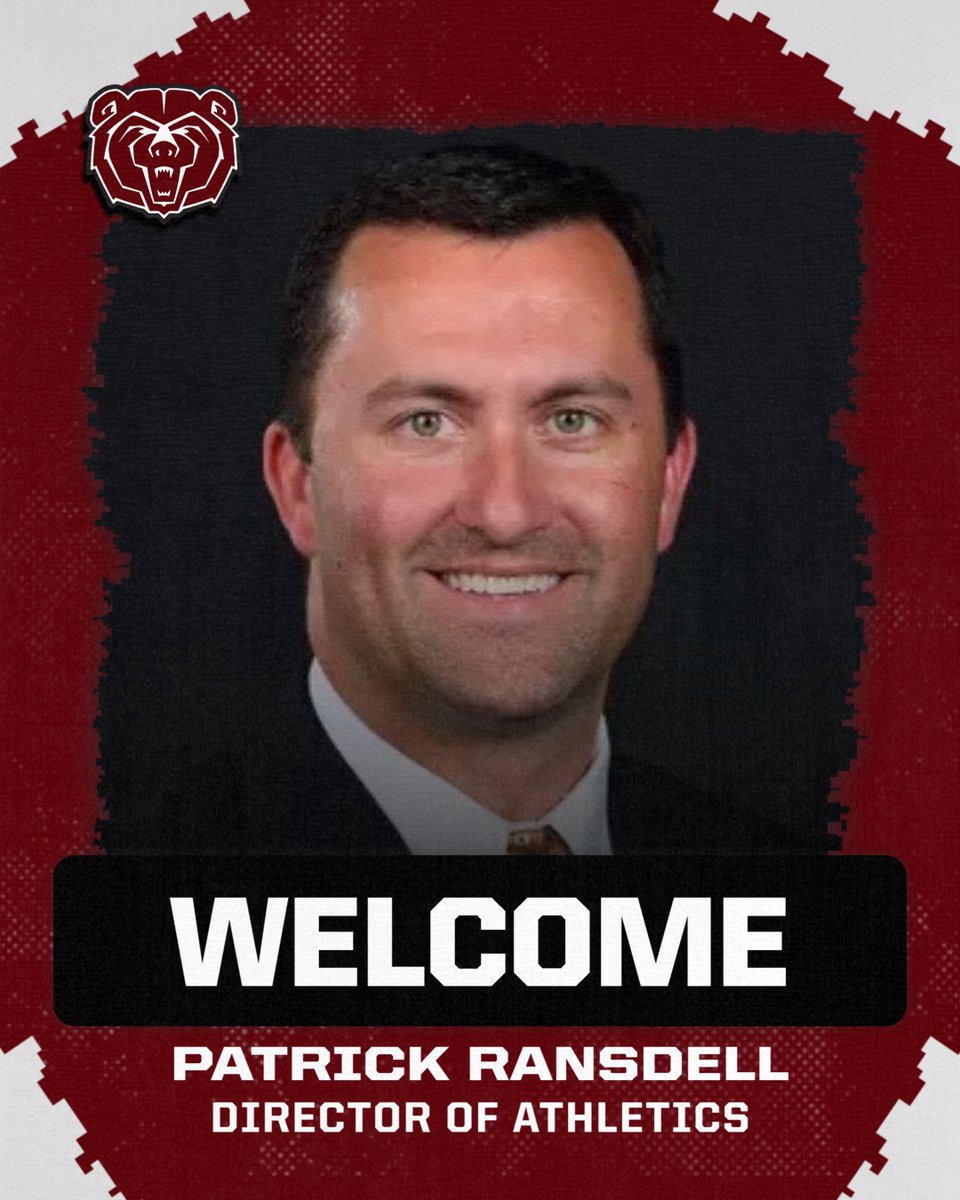 𝐀 𝐧𝐞𝐰 𝐞𝐫𝐚 𝐢𝐧 𝐌𝐢𝐬𝐬𝐨𝐮𝐫𝐢 𝐒𝐭𝐚𝐭𝐞 𝐀𝐭𝐡𝐥𝐞𝐭𝐢𝐜𝐬.

Join us in welcoming <a href="/PatrickRansdell/">Patrick Ransdell</a> as the 11th Director of Athletics at Missouri State University! 🐻

🔗 tinyurl.com/sapu2h2f

#GoBears | #MoState