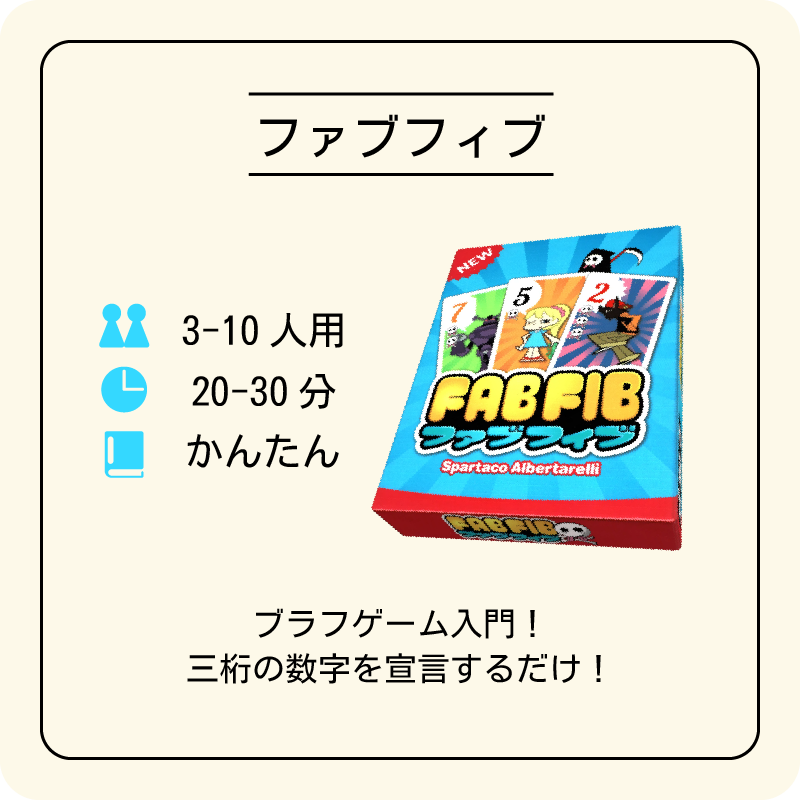 RuletteBG's tweet photo. 【ボードゲーム】わかりやすいルール説明『ファブフィブ』のスライド解説!
山札から引いて3桁の数字を宣言するだけ!
インフレしていく3つの数字!
ブラフを見破れ!
詳しくはプロフィールのリンクをクリック!
#ファブフィブ #ボードゲーム #ボドゲ #ボドゲカフェ #ブラフゲーム #fabfib #飲み会 https://t.co/BRHR5bSIto
