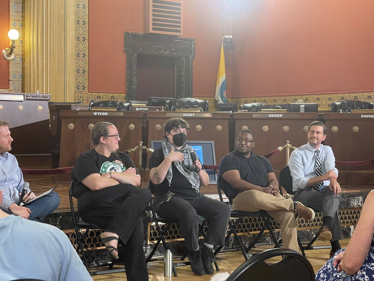 Sarah Ingles (@sarahingles) on Twitter photo It’s very cool to see a real conversation about labor organizing happening in our @ColumbusCouncil Chambers on the eve of Labor Day weekend. Thank you <a href="/RobDorans/">Rob Dorans</a> for convening this amazing panel of workers who organized and continue to organize their workplaces and community. It’s very cool to see a real conversation about labor organizing happening in our @ColumbusCouncil Chambers on the eve of Labor Day weekend. Thank you <a href="/RobDorans/">Rob Dorans</a> for convening this amazing panel of workers who organized and continue to organize their workplaces and community.