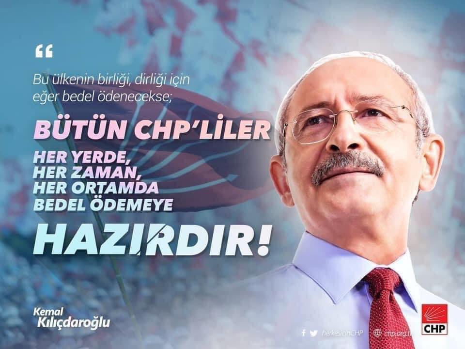 Mazlumun Hakkı, Hukuku ve Adaleti için, 
Hiçbir çocuğun yatağa aç girmemesi için,
Uğradığı sayısız saldırı ve linç girişimlerine boyun eğmediği için,
Atamızın eşsiz iki emanetinin menfaatini her şart ve koşulda sonuna kadar gözettiği için,
#KemalKılıçdaroğluYanlızDeğildir