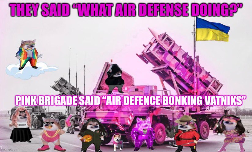 DogMomToIsabell's tweet photo. @MTDONX @Bricktop_NAFO Check out #pinkbrigade @Bonkathan might have an idea of numbers. I love the memes https://t.co/sBDOfL83Jn