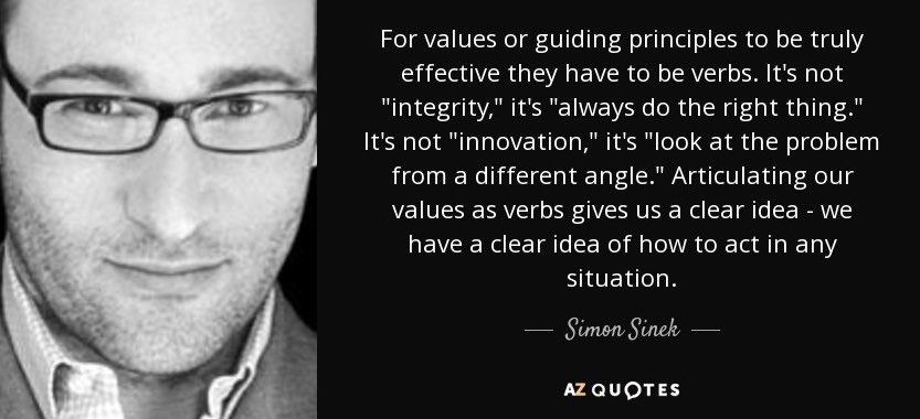 A great Simon Sinek quote from his powerful book: “Start with Why: How Great Leaders Inspire Everyone to Take Action”