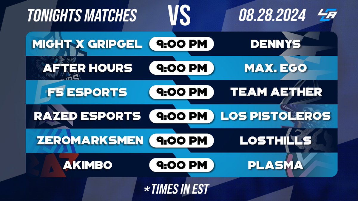 LCABroadcasting's tweet image. 🚨 Tonight&apos;s Matches Covered by LCA!🚨

⚔️ @RazedEsports VS #LosPistoleros
🎙️ @TheWillyN 

⚔️ @ZeroMarksMen VS #LostHills
🎙️ @HoopsWillCast 

⚔️ @AkimboES VS #Plasma
🎙️ @kayronaid 

🔗: IN REPLIES