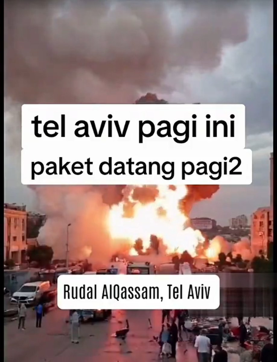 nenglaela93's tweet photo. Paket COD sudah sampai di Tel Aviv
Dari Abang Hamas 👏👏👏🇵🇸🇵🇸🇵🇸

Allahu Akbar 🤲🤲🤲🤲🤲🤲🤲

#Israel
#TelAvivBurning
#HamasTheWinner
#IsraelLooser https://t.co/bZU0Mw8GkJ