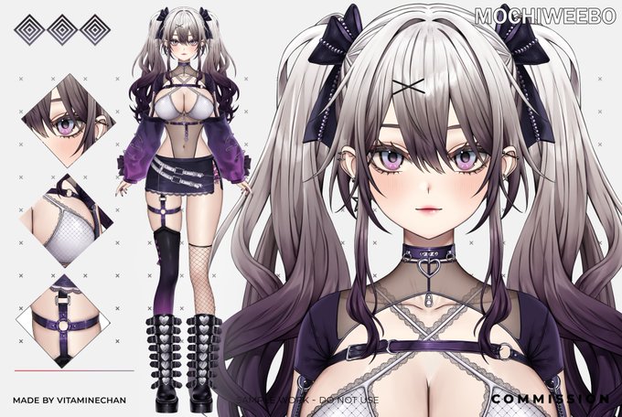 VTuber model illustration for @/mochiweebo 💜 