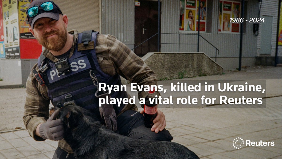 Reuters (@reuters) on Twitter photo Ryan Evans, killed in a missile strike on a hotel in Ukraine, was a safety adviser whose wealth of combat experience and professional manner made him indispensable to Reuters’ coverage of wars and an unfailing source of support for many journalists reut.rs/3yNgciL 1/6 Ryan Evans, killed in a missile strike on a hotel in Ukraine, was a safety adviser whose wealth of combat experience and professional manner made him indispensable to Reuters’ coverage of wars and an unfailing source of support for many journalists reut.rs/3yNgciL 1/6