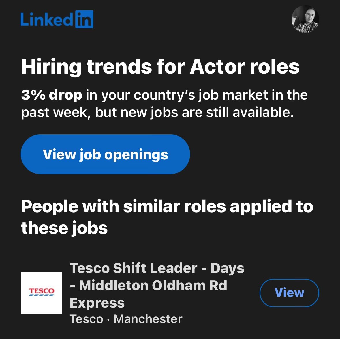 If anybody wants to know the lay of the land for actors…