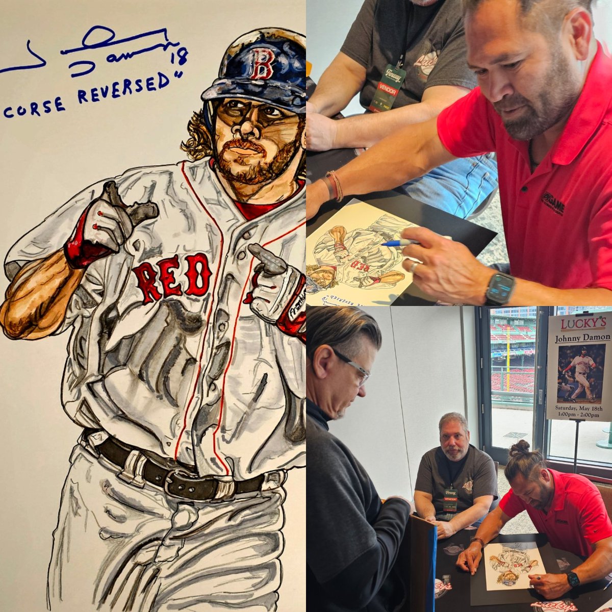 Glen Kertes Illustrations (@gkert67) on Twitter photo Johnny Damon signing an original piece of artwork at the Fenway Card Show <a href="/johnnydamon18/">johnny_damon</a> <a href="/fenwaypark/">Fenway Park</a> <a href="/RedSox/">Red Sox</a> Johnny Damon signing an original piece of artwork at the Fenway Card Show <a href="/johnnydamon18/">johnny_damon</a> <a href="/fenwaypark/">Fenway Park</a> <a href="/RedSox/">Red Sox</a>