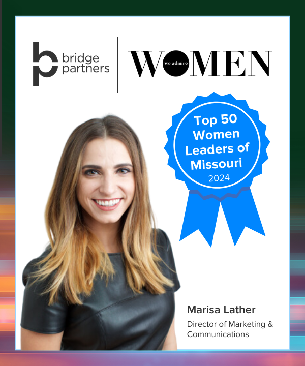 Congratulations to <a href="/MarketerMarisa/">Marisa Lather</a> on her well-deserved recognition as one of the Top 50 Women Leaders of #Missouri for 2024! Marisa’s leadership, both within and outside of Bridge Partners, embodies the values we hold dear, and we are proud to celebrate her achievements. 🎉👏