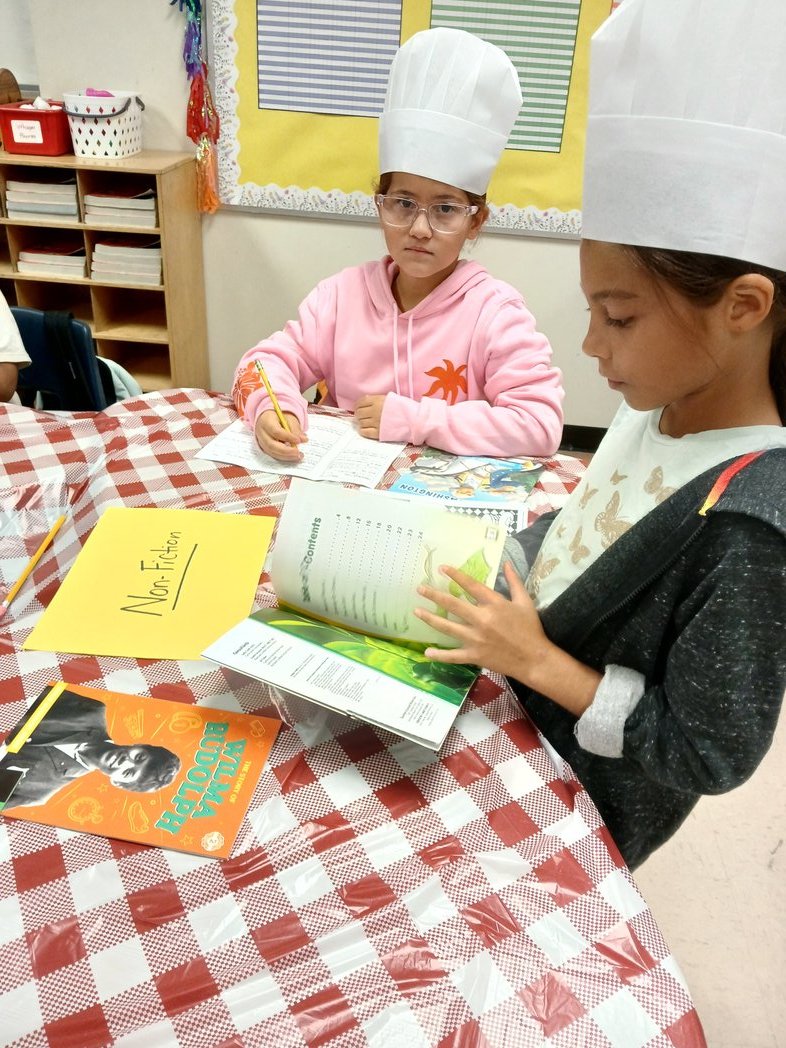 The students participated in a book tasting. They went to different tables to try different genres of books. #bbproud
