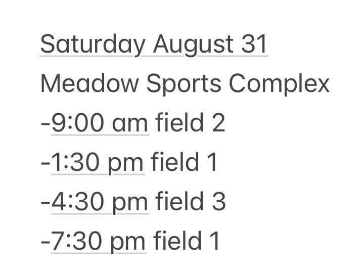 So excited to be on the field this weekend with <a href="/marooncrush07/">MaroonCrush07 (25/26)</a> at the DC Fastpitch Labor Day Showcase in Abington VA! Here is my schedule for Saturday!! 
<a href="/RoanokeSoftball/">RoanokeSoftball</a> <a href="/ecu__softball/">East Carolina Softball</a> <a href="/MasonSoftball/">George Mason Softball</a>