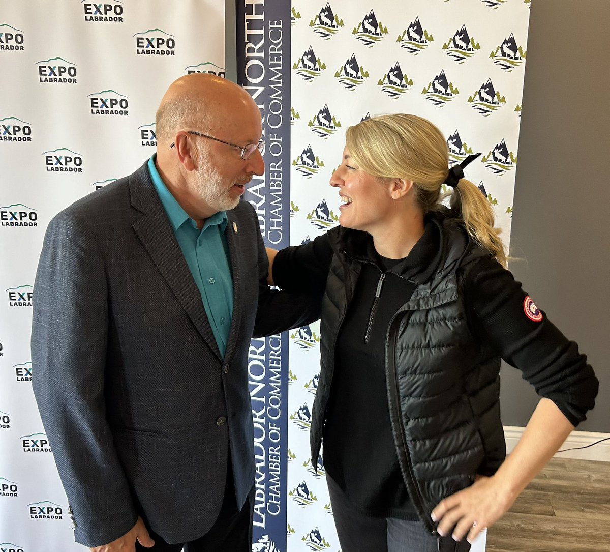 PerryTrimper's tweet image. Glad to catch up with @melaniejoly Canada’s Minister for Foreign Affairs at #5WingGooseBay today @YvonneJJones #NORADModernization @LabradorChamber @Town_HVGB