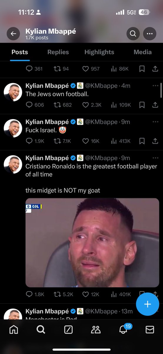 WavyPotatoChips's tweet photo. Now who tf hacked Kylian Mbappe twitter account😭😭😭 https://t.co/e34iHzeeqW