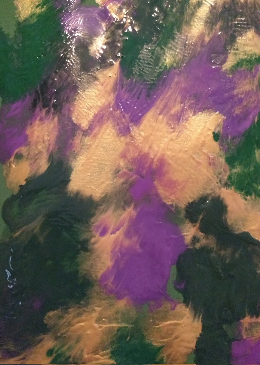 lokabrenna's tweet photo. So, I said I wanted to paint a piece with Mardi Gras colors for Loki in His art journal. So here she is... I love metallic paint... just saying...
Hail Loki! I love You always!
#loki #lokean #godspouse #abstractpainting #abstractart #lokabrenna #hailloki #pagan #norsepagan https://t.co/65xWmqURTU