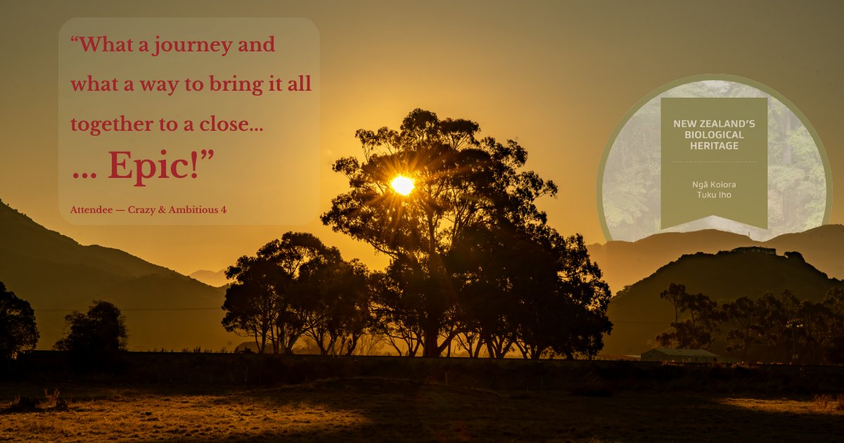 💬  “What a journey and what a way to bring it all together to a close. Epic.” –  Crazy &amp; Ambitious 4 Attendee

🔗 Explore our data repository: data.bioheritage.nz

🔗 View BioHeritage's final conference, Crazy &amp; Ambitious 4: tinyurl.com/383x9dcn