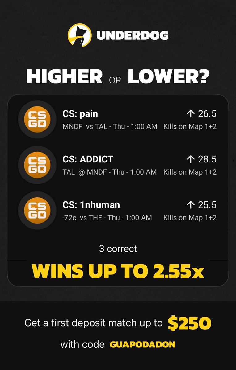 play.underdogfantasy.com/es-6pvUNGkjrM #prizepicks #esports #flexpapi