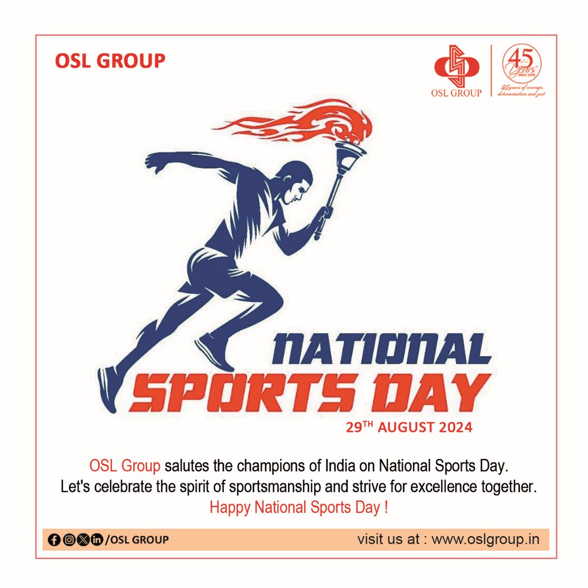 OSL_GROUP's tweet photo. Happy National Sports Day!
#NationalSportsDay2024
#oslgroup https://t.co/EO8qxuD65j