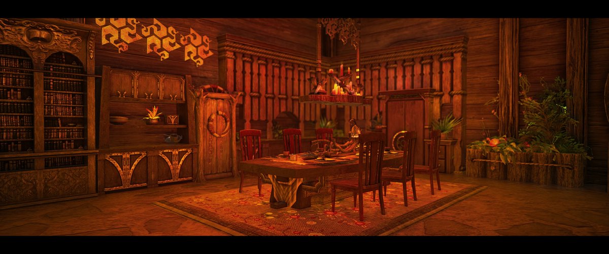 Vetkynn's tweet photo. Since @GuildWars2 folks liked my previous build, here's another!
Unfortunately, the "furniture cap within a chunk" limit still exists, making it impossible to furnish more than 2 rooms in my homestead like this🫤
I hope @Joel_Eckert and his team will increase the cap 
#GuildWars2 https://t.co/EuBJRI8JPM