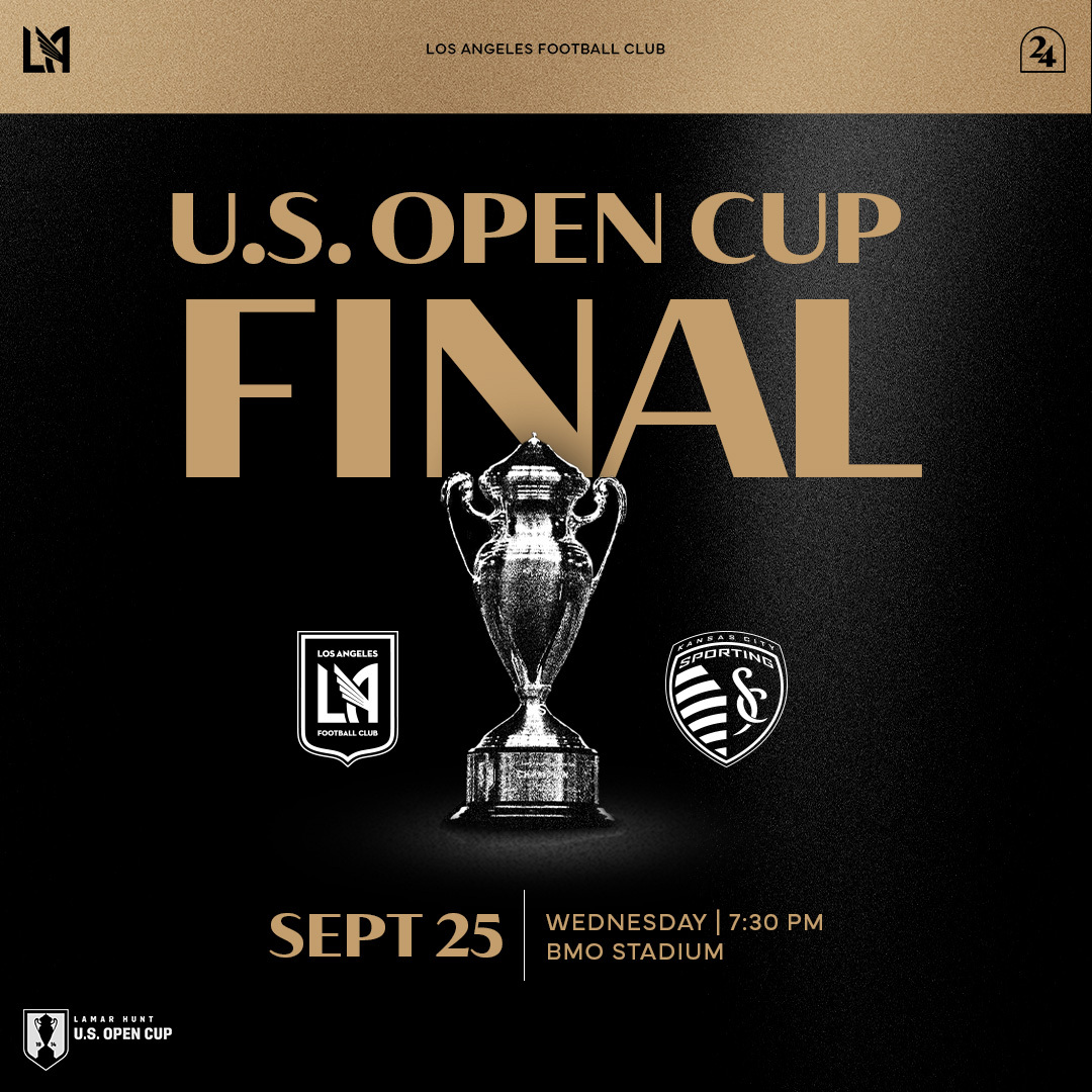 The @OpenCup Final is coming to Los Angeles 👊

🆚 <a href="/SportingKC/">Sporting Kansas City</a> 
📅 Sept, 25
🏟️ <a href="/BMOStadium/">BMO Stadium</a> 
🎟️ Info to come