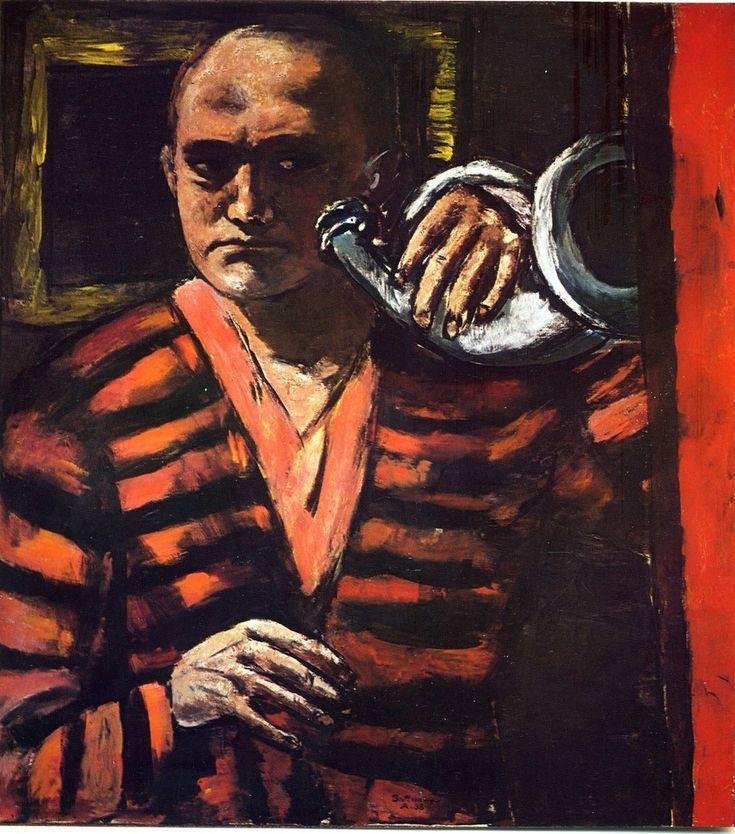OrpheusL's tweet image. Max #Beckmann (1884-1950)

- Self Portrait in Mirror with a Trumpet (1938)

#musicpaintings #art #29agosto #August29 #29Août #29Augustus  #Buongiorno #goodmorning #BuenosDias #GutenMorgen