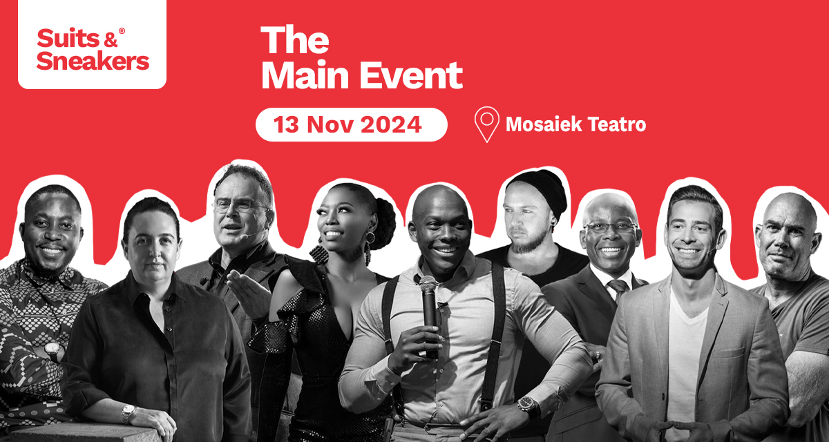After months of planning, I can finally announce that the speaker line-up for the Suits &amp; Sneakers Main Event 2024 is officially confirmed and complete 😍 Announcing from left to right: Theo Baloyi, Natasha Sideris, Bruce Whitfield, Lira, Vusi Thembekwayo, Ard Matthews, Mteto