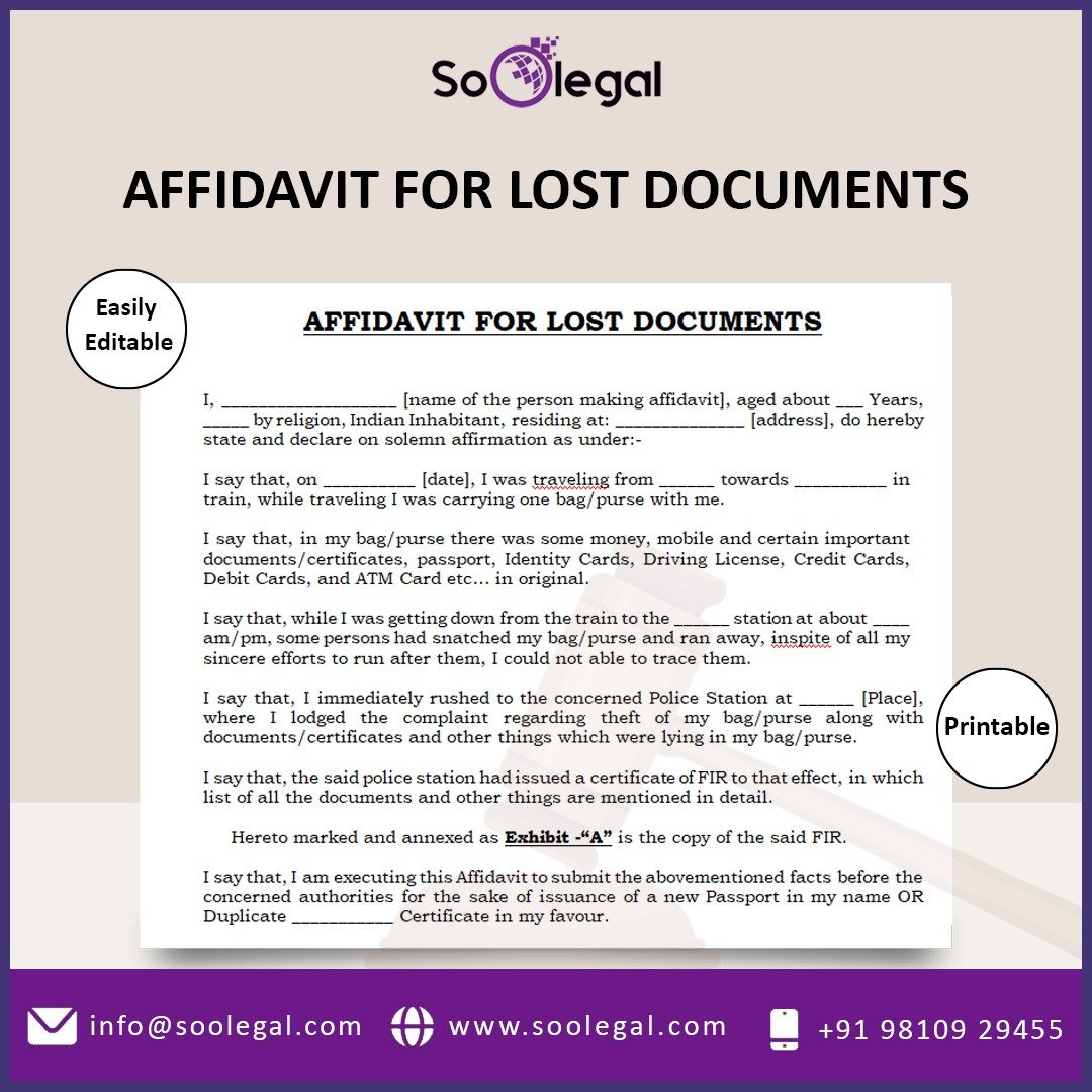Soo_Legal's tweet photo. 👉🏻 Instant Download Affidavit for lost documents
✅Printable
✅A4 Size
𝑫𝒐𝒘𝒏𝒍𝒐𝒂𝒅 𝐍𝐨𝐰 Drafted By Shuchi Upadhyay : https://t.co/oyu0xefK8G
#Affidavit #lostdocuments #DownloadNow #LegalTemplates #LegalAdvice #legaldrafts #SoOLEGAL #legaldocuments https://t.co/5cqIYOhBoS