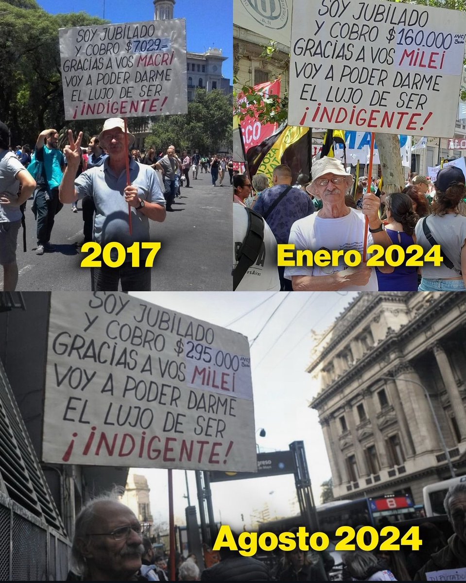 Volvieron los jubilados extras de C5N, solo se indignan cuando no gobierna el kirchnerismo. Son tan truchos que ni cambiaron el cartel.
