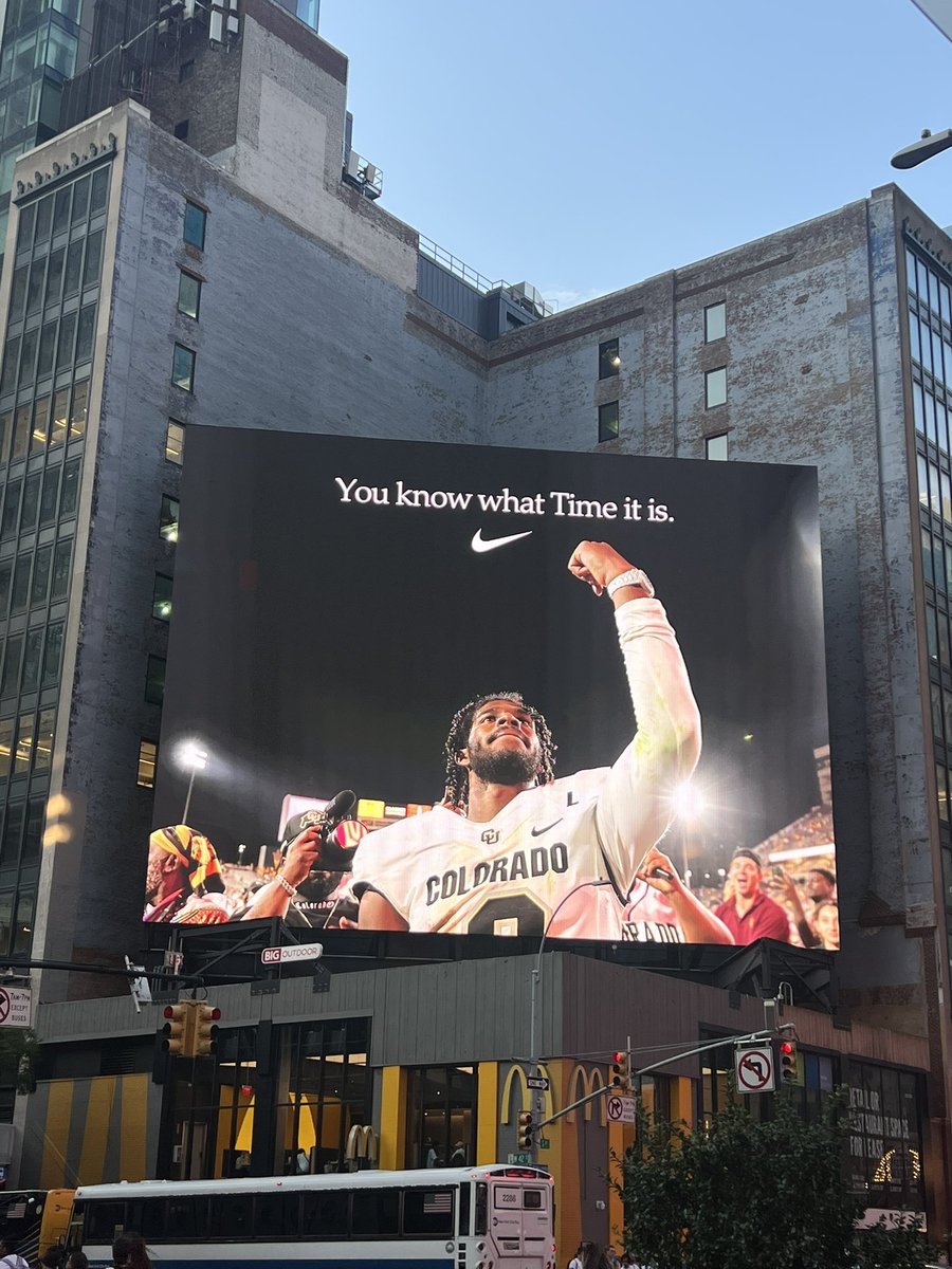 Shedeur Sanders Nike Billboard in NYC at Times Square 🔥 #SkoBuffs