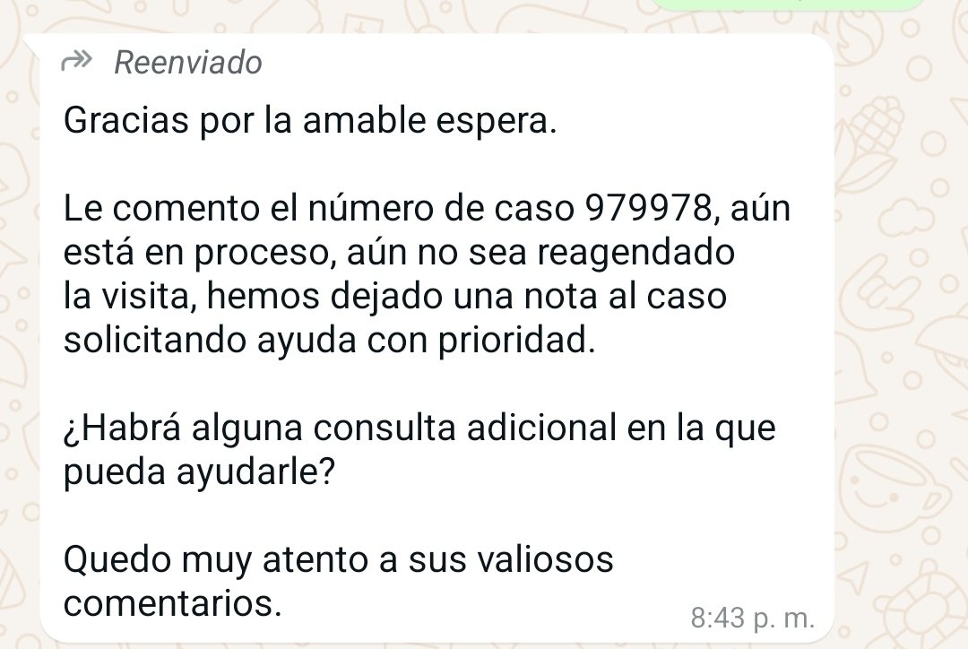 Spidermiker's tweet photo. Este es el tipo de respuesta que da @TigoElSalvador después de casi una semana de esperar la visita técnica. Todos los días expresan que "sigue en proceso" pero el 1 de septiembre siempre llegará la factura con normalidad. https://t.co/dcaelfS5vz