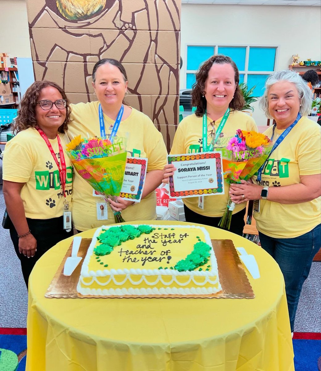 AP_JCastro's tweet photo. Congratulations to our 2024-2025 TOY, Ashley Ohmart, and our SPOY, Soraya Missi! Thank you for all that you do for the West Creek Wildcat community! @OCPSnews  @DrRahim_Jones @KarenVeranoOCPS https://t.co/P1pjy6OVui