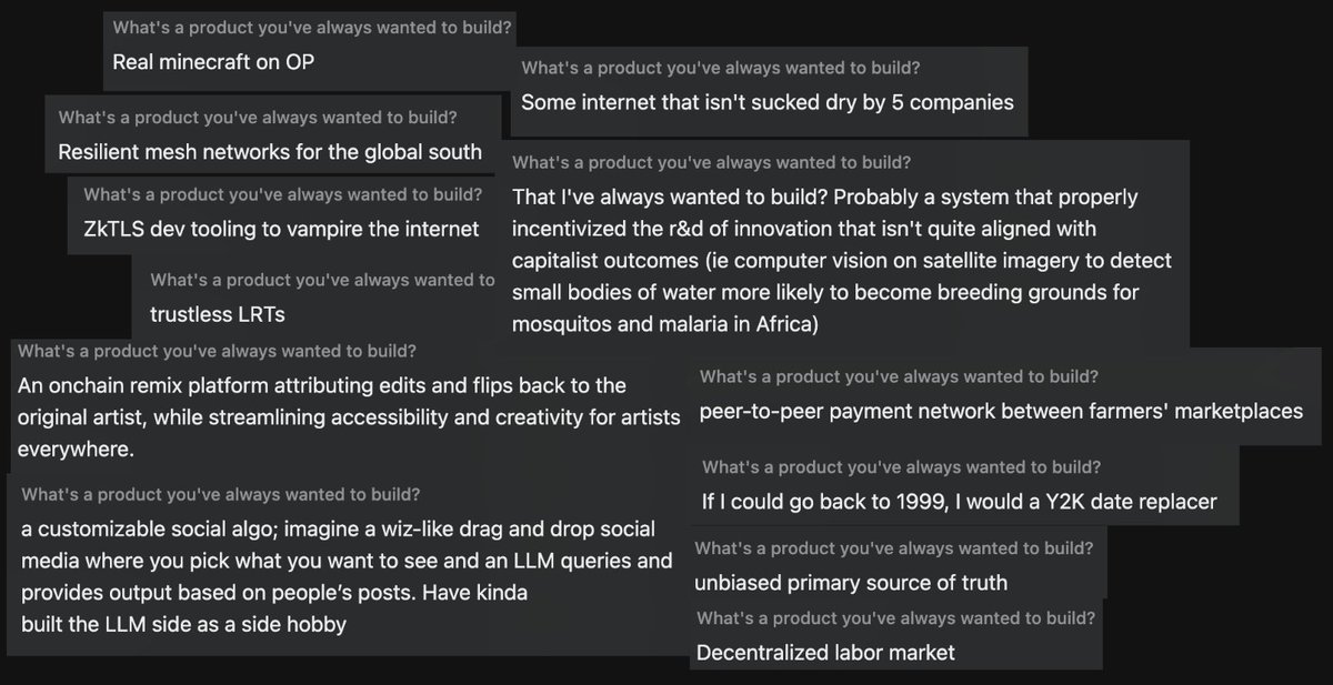 mattmurrs's tweet photo. sampling of the ideas brewing from applicants for tomorrow night 👀 https://t.co/Ss7eaWA6Qp