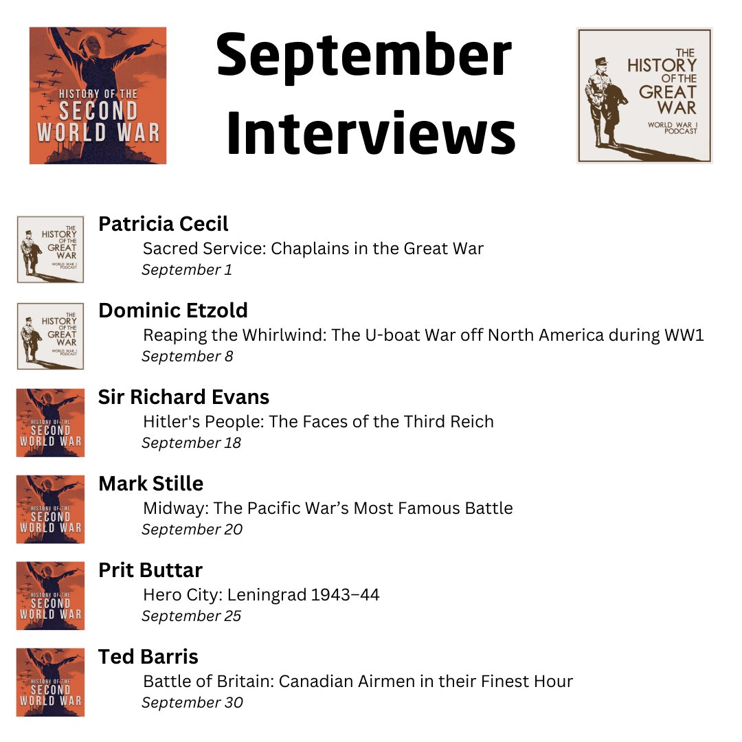 Due to a trip I am taking in September (BoB Airshow, Normandy, Maginot, Verdun, and many other exciting destinations) the release of normal episodes will be greatly disrupted. There will be an excellent set of interviews on both podcasts though!

#WW1 #WW2 #Podcast