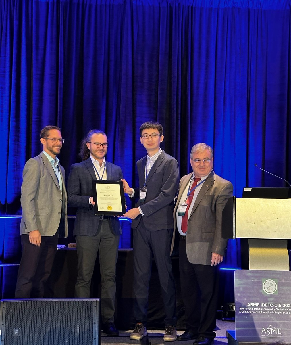 It is a great honor for me to receive the prestigious ASME Design Automation Young Investigator Award!