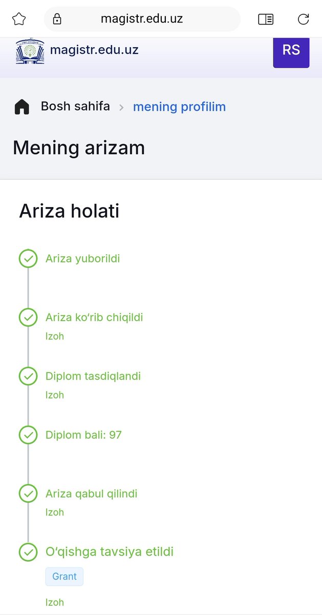 sardorrahimiy12's tweet photo. Alhamdulillah, magistraturaga qabul qilindik! Grantda oʻqiylik bir, 4 yil kontrakt toʻladik-ku. 😌 https://t.co/mjIwpHTc61